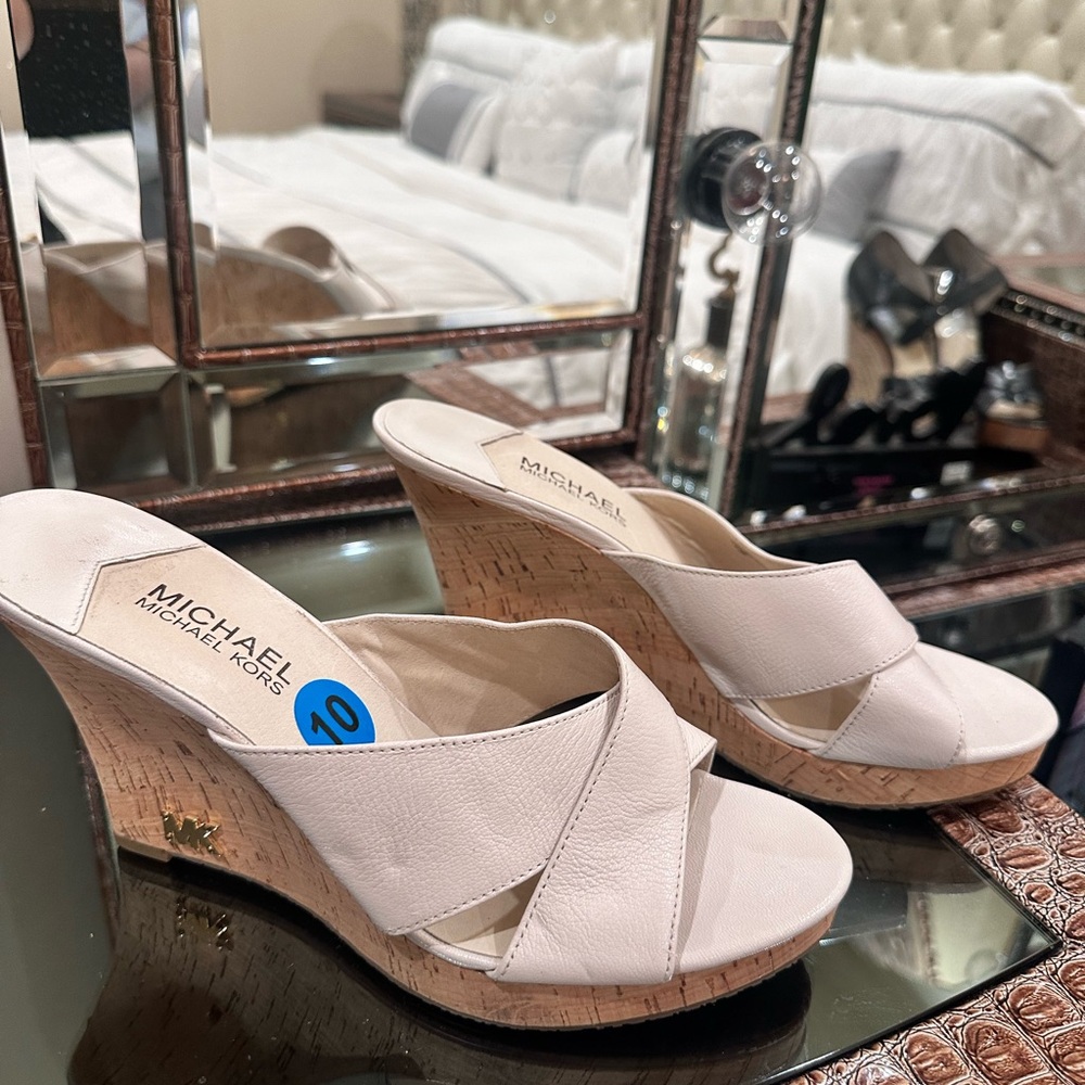 Michael Kors Women's Cream Wedge Sandals